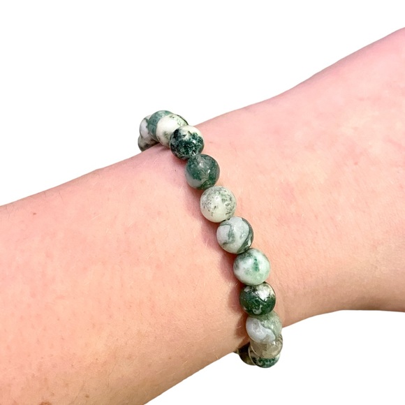 Tree Agate Beaded Bracelet 8mm - Picture 10 of 10